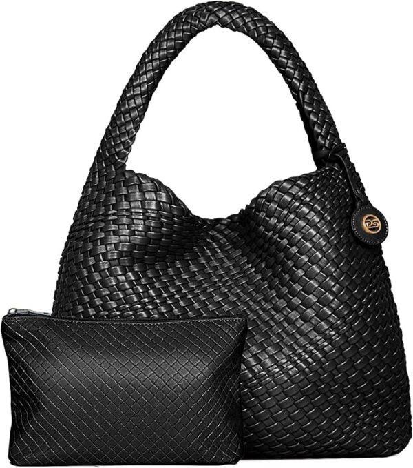 PS PETITE SIMONE Woven Tote Bag for Women Large Woven Purse Leather Handbags