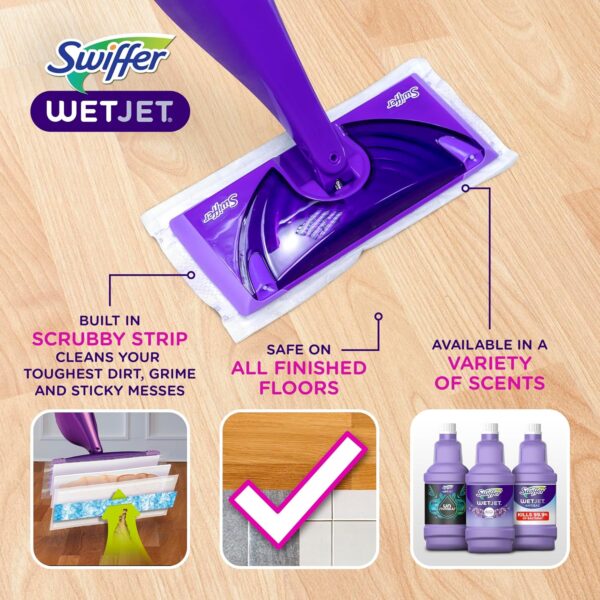 wiffer WetJet Hardwood and Floor Spray Mop Cleaner Starter Kit, Includes: 1 Power Mop - Image 2